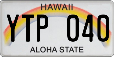 HI license plate YTP040