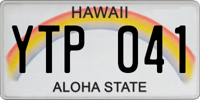 HI license plate YTP041