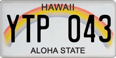 HI license plate YTP043