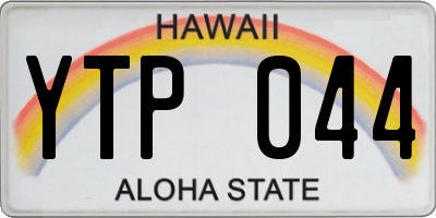 HI license plate YTP044
