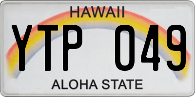 HI license plate YTP049