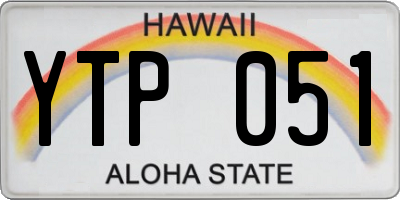 HI license plate YTP051
