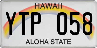 HI license plate YTP058