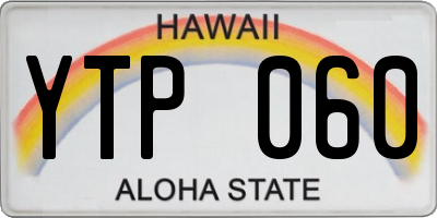 HI license plate YTP060