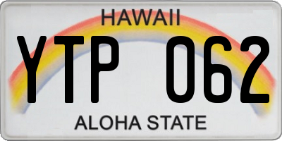 HI license plate YTP062