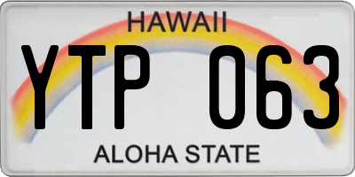 HI license plate YTP063