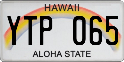 HI license plate YTP065