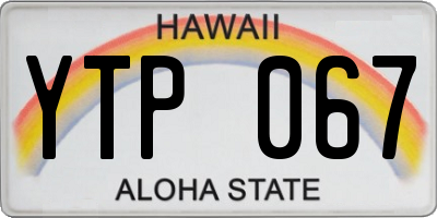 HI license plate YTP067