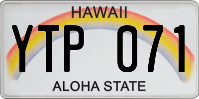 HI license plate YTP071