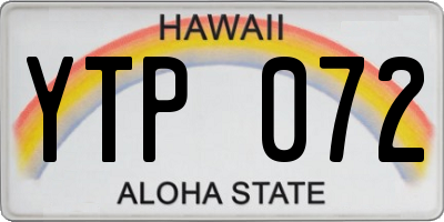 HI license plate YTP072