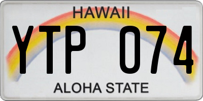 HI license plate YTP074