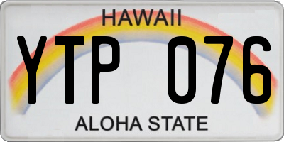 HI license plate YTP076