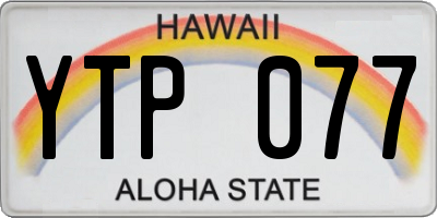 HI license plate YTP077
