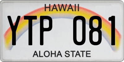 HI license plate YTP081