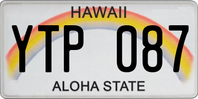 HI license plate YTP087
