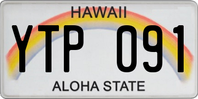 HI license plate YTP091