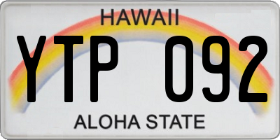 HI license plate YTP092