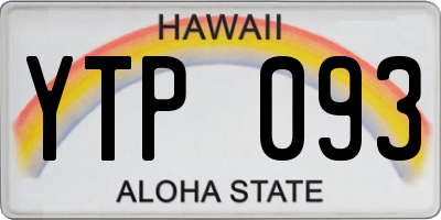 HI license plate YTP093