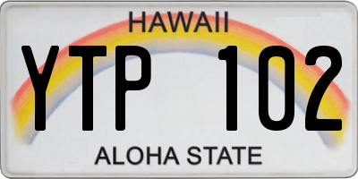 HI license plate YTP102