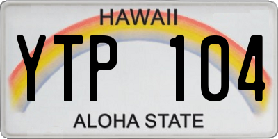 HI license plate YTP104