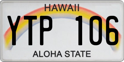 HI license plate YTP106
