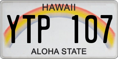 HI license plate YTP107