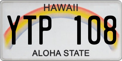 HI license plate YTP108