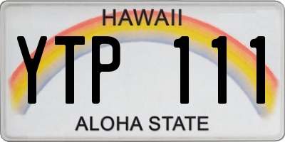 HI license plate YTP111