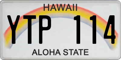 HI license plate YTP114