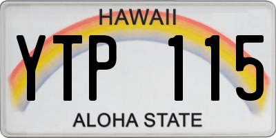 HI license plate YTP115