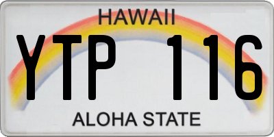 HI license plate YTP116