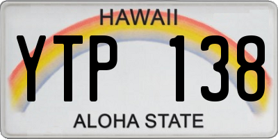 HI license plate YTP138