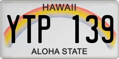 HI license plate YTP139