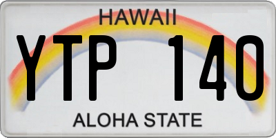 HI license plate YTP140
