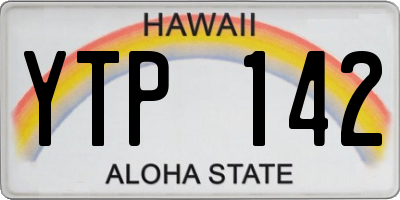 HI license plate YTP142