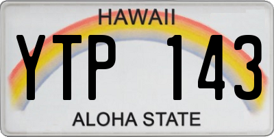 HI license plate YTP143