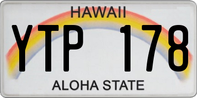 HI license plate YTP178