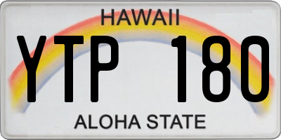 HI license plate YTP180