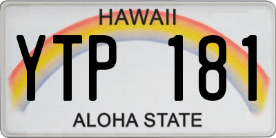 HI license plate YTP181