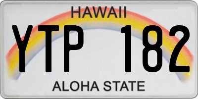HI license plate YTP182