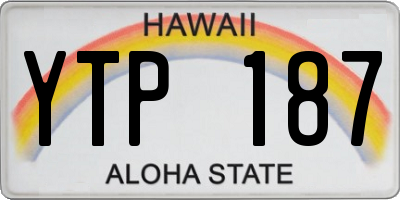 HI license plate YTP187