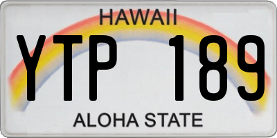 HI license plate YTP189