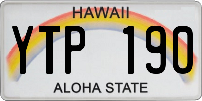 HI license plate YTP190