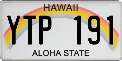 HI license plate YTP191