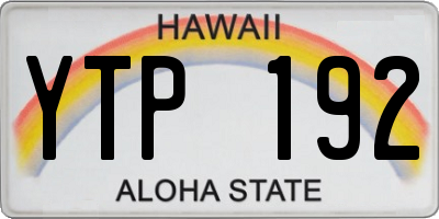 HI license plate YTP192
