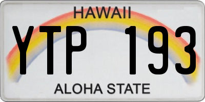 HI license plate YTP193