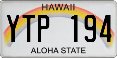 HI license plate YTP194
