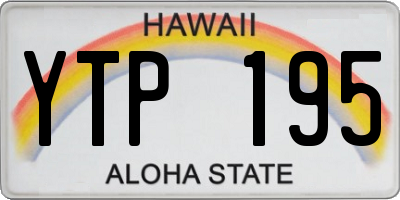 HI license plate YTP195