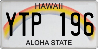 HI license plate YTP196