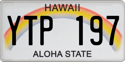 HI license plate YTP197